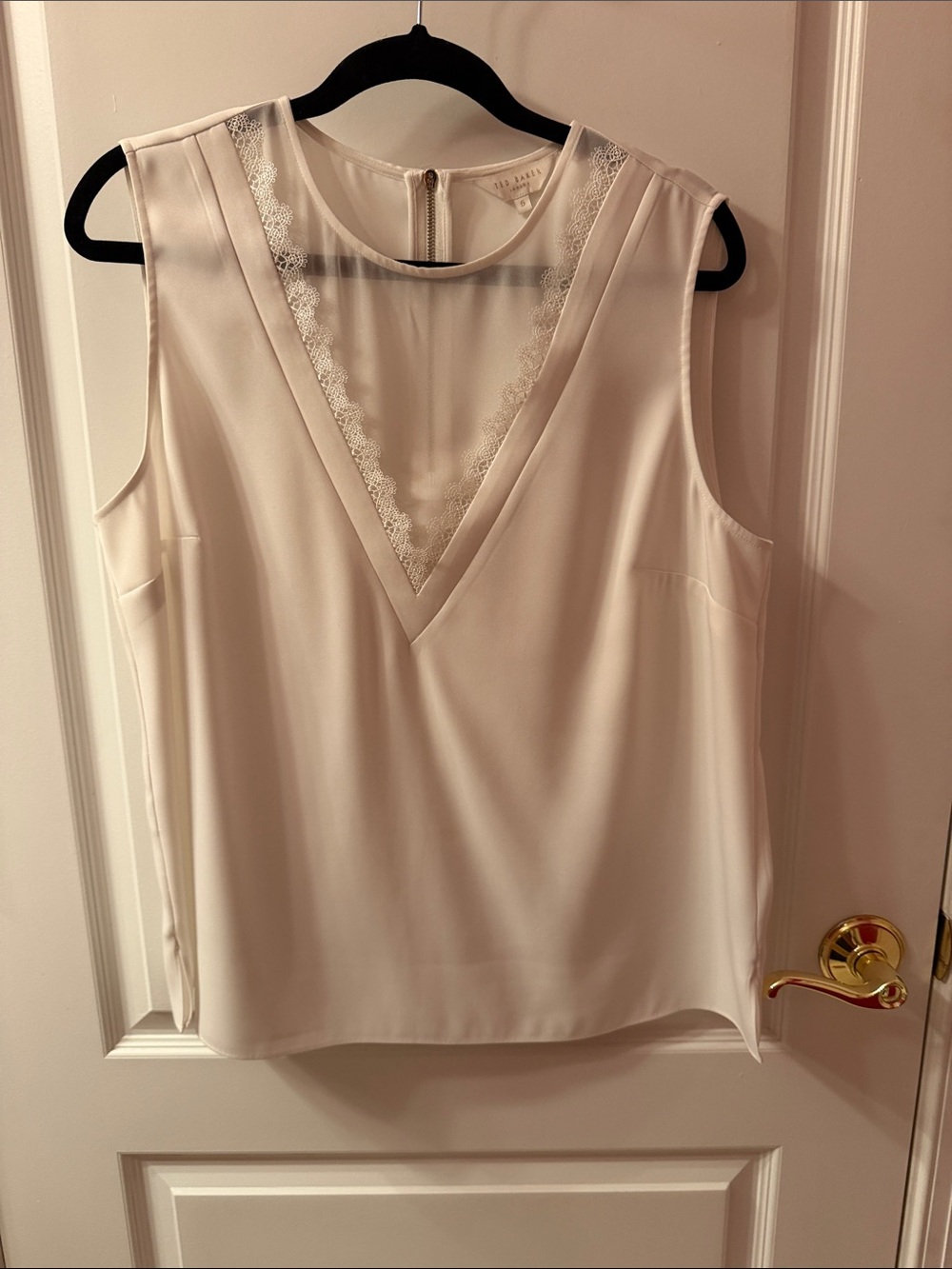 Ted Baker Ivory Lace-Trim V-Neck Camisole